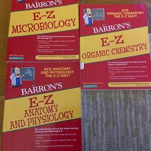 E-Z Microbiology, A&P, Organic Chem books